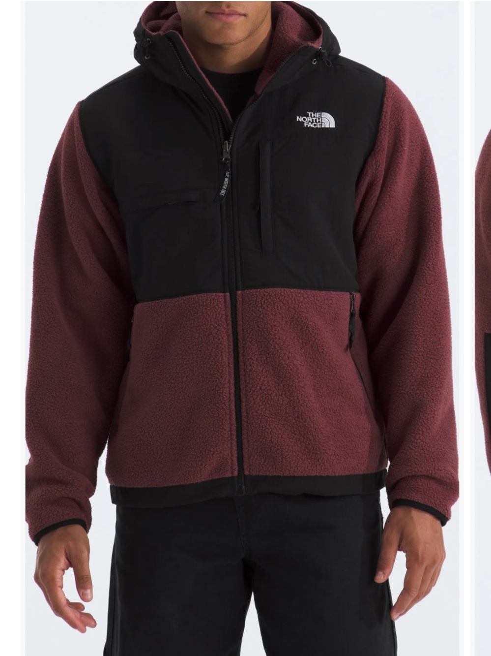 The North Face Men’s Retro Denali Hooded Jacket — Burgundy/Black S